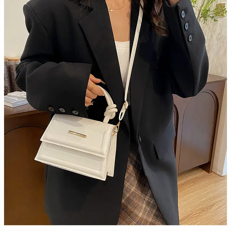 Women's Small Square Beige Shoulder Crossbody Bag β feature 15