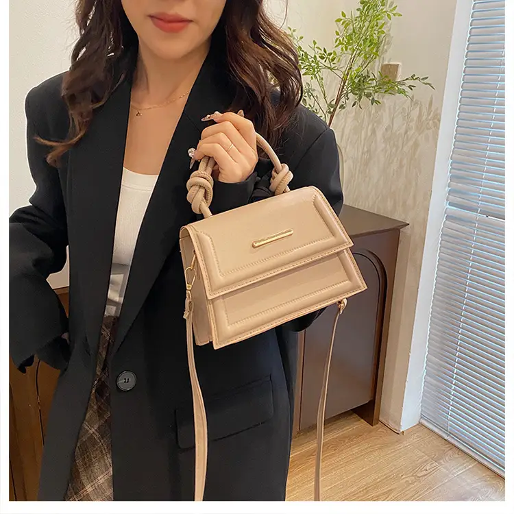 Women's Small Square Beige Shoulder Crossbody Bag β feature 16