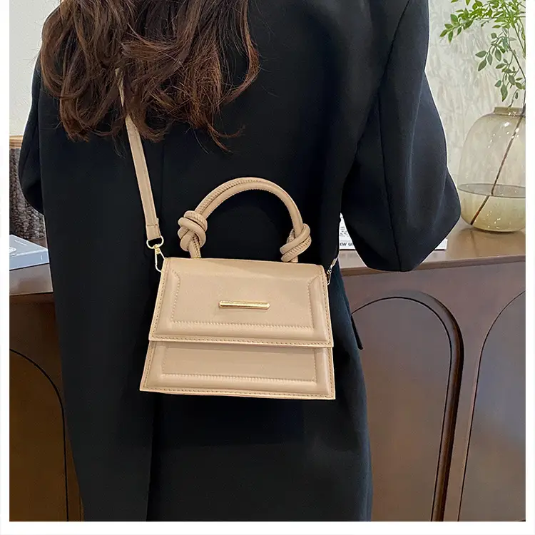 Women's Small Square Beige Shoulder Crossbody Bag β feature 18