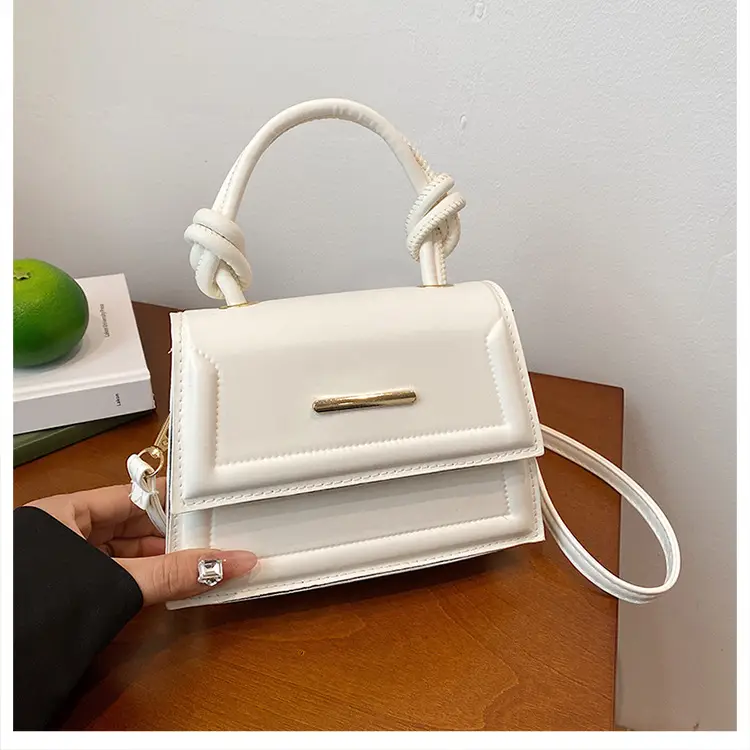 Women's Small Square Beige Shoulder Crossbody Bag - Image 2