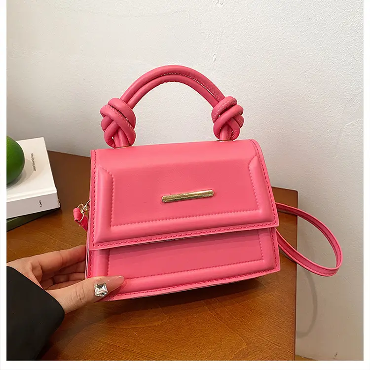Women's Small Square Beige Shoulder Crossbody Bag - Image 3