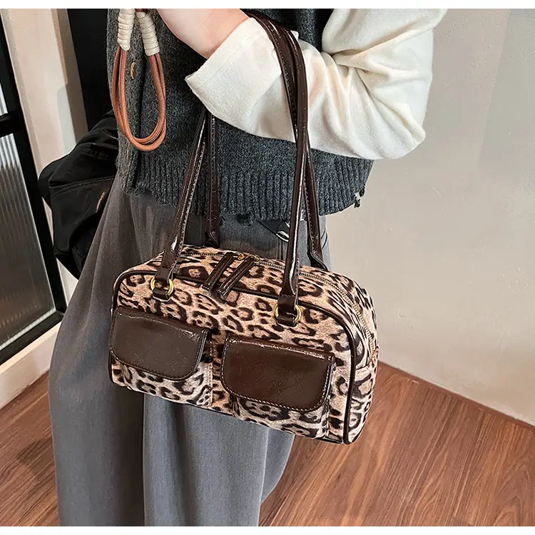 Leopard Print Suede Shoulder Bag Women 2024 — feature 14