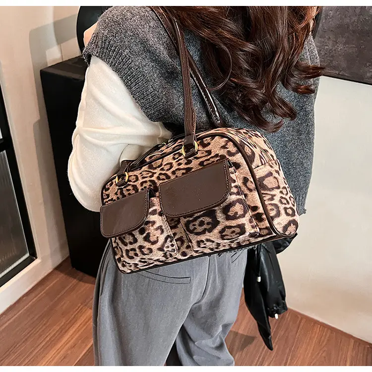Leopard Print Suede Shoulder Bag Women 2024 — feature 15