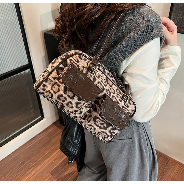 Leopard Print Suede Shoulder Bag Women 2024 — feature 16