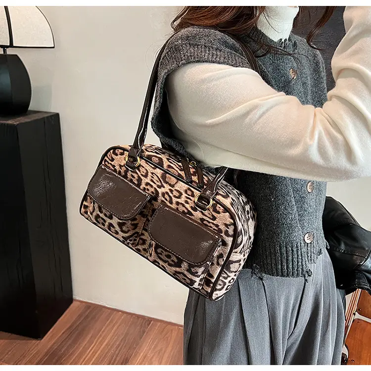 Leopard Print Suede Shoulder Bag Women 2024 — feature 17