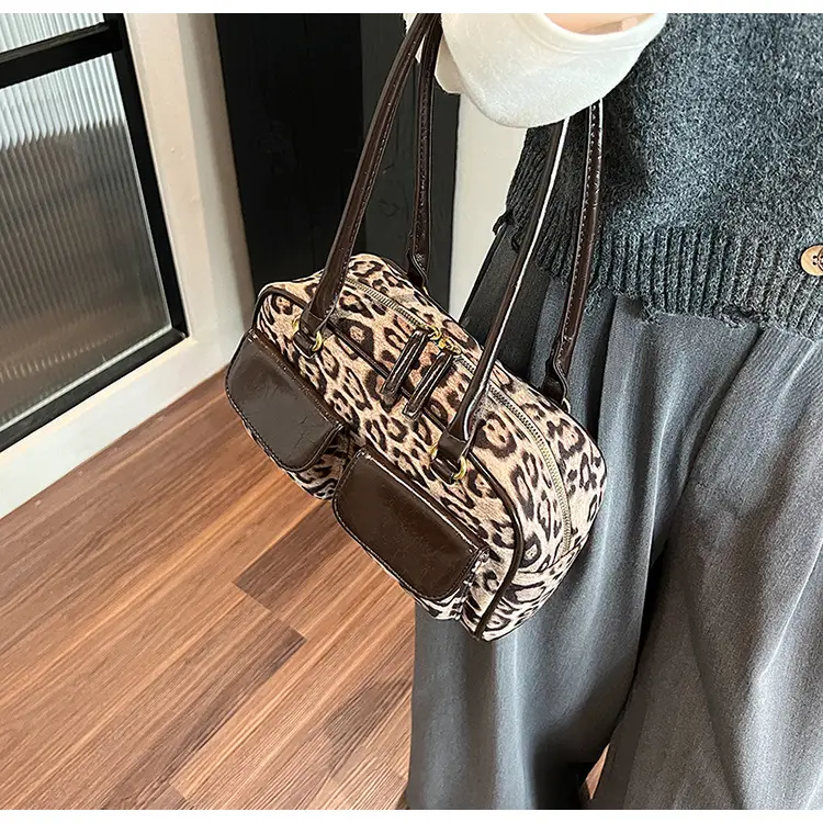 Leopard Print Suede Shoulder Bag Women 2024 — feature 18