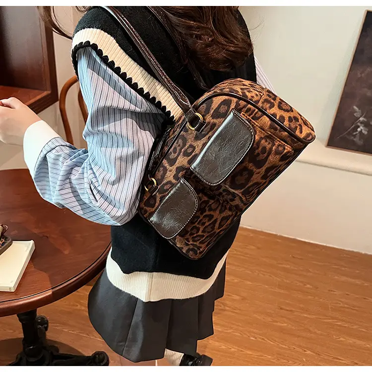 Leopard Print Suede Shoulder Bag Women 2024 — feature 21