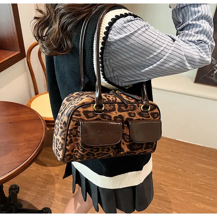 Leopard Print Suede Shoulder Bag Women 2024 — feature 23