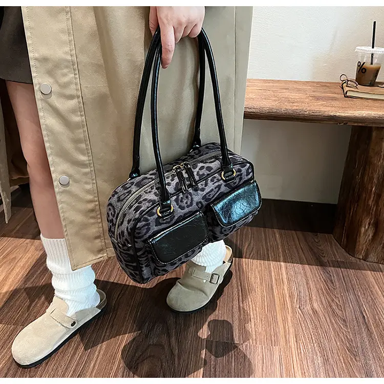Leopard Print Suede Shoulder Bag Women 2024 — feature 32