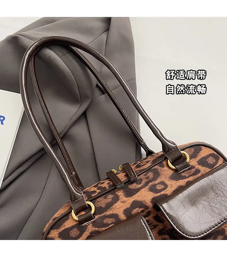 Leopard Print Suede Shoulder Bag Women 2024 — feature 6