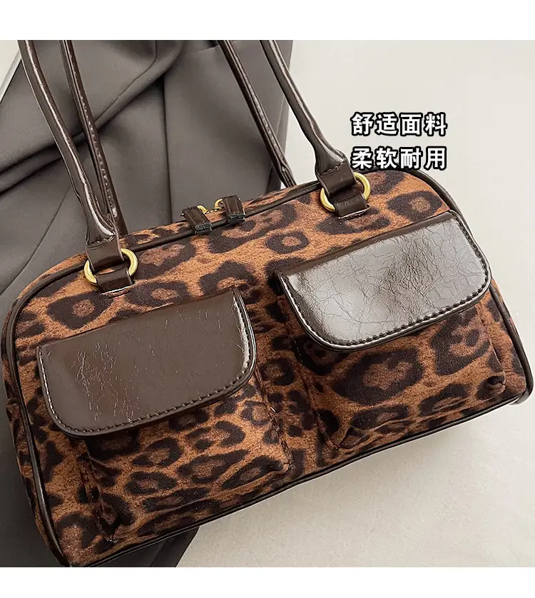 Leopard Print Suede Shoulder Bag Women 2024 — feature 7