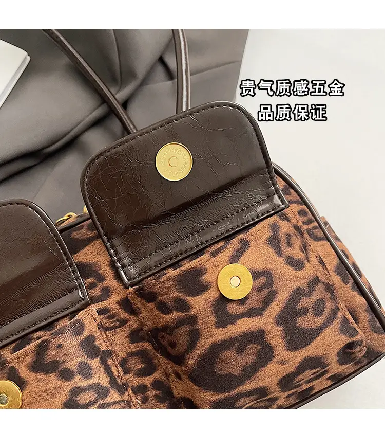 Leopard Print Suede Shoulder Bag Women 2024 — feature 9