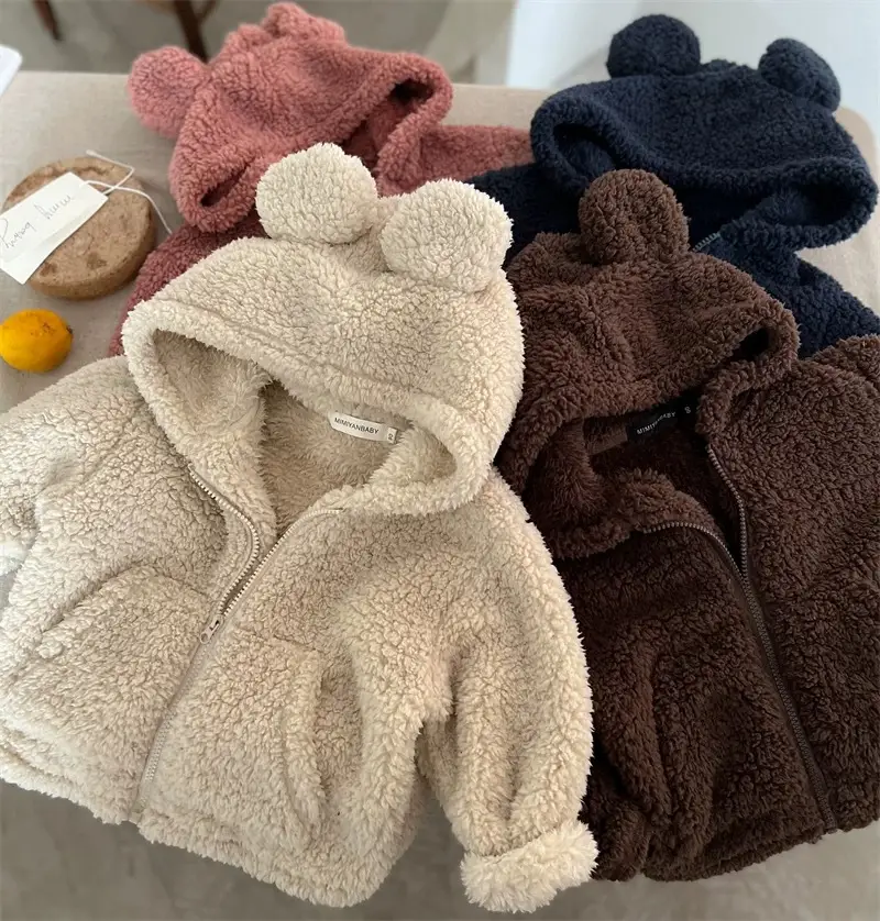 Korean Style Kidsren's Tops, Autumn and Winter Styles for Boys and Girls, Velvet Sweater Jackets, Baby Solid Color Zipper Shirts, Trendy Models in Stock — feature 2