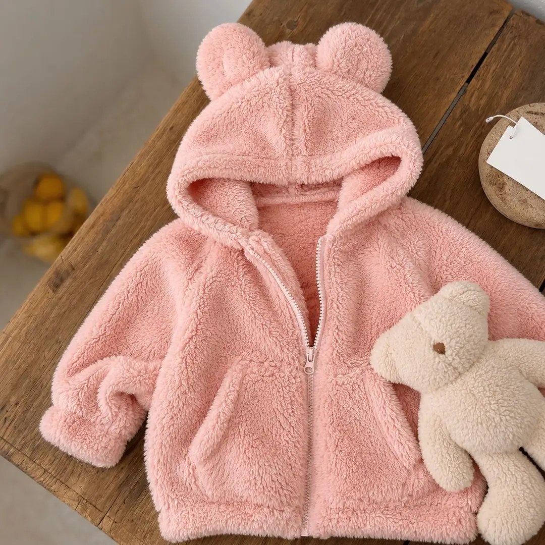 Korean Style Kidsren's Tops, Autumn and Winter Styles for Boys and Girls, Velvet Sweater Jackets, Baby Solid Color Zipper Shirts, Trendy Models in Stock