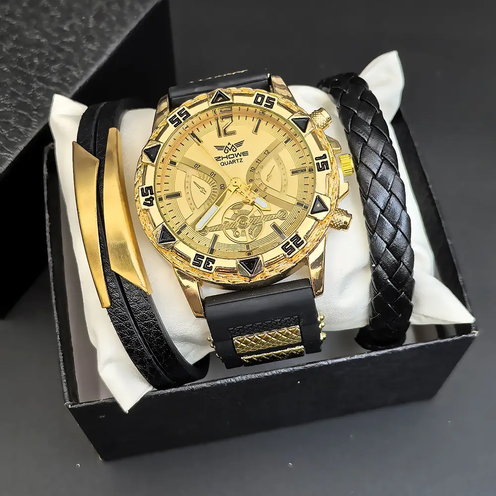 Men's Advanced Sense Quartz Wrist Watch Black Strap — feature 7