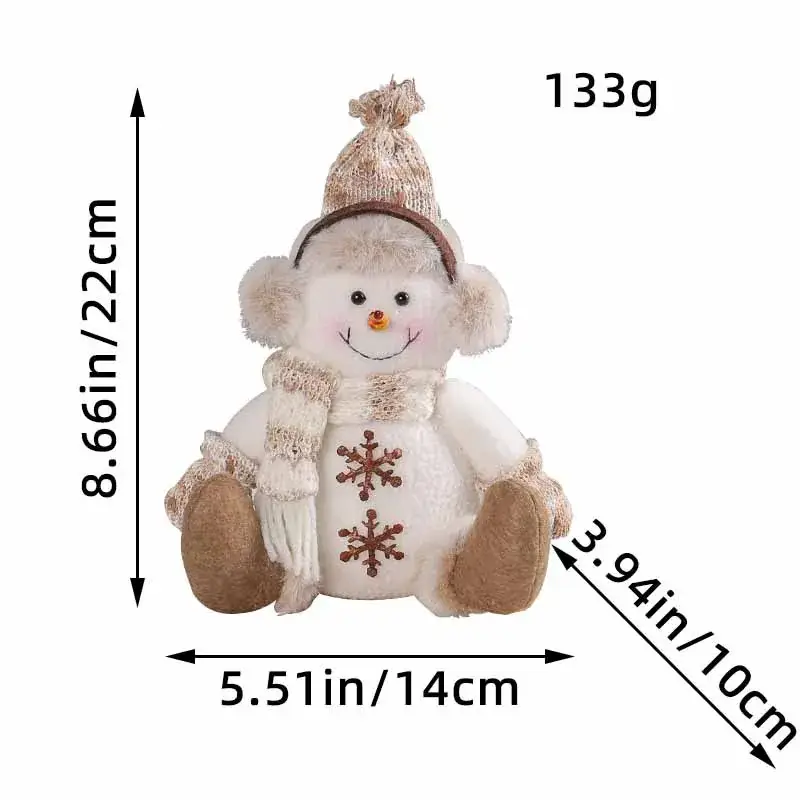 Christmas Snowman Dolls New Warm Brown Knitted Living Room Decor