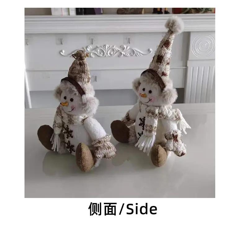 Christmas Snowman Dolls New Warm Brown Knitted Living Room Decor — feature 14