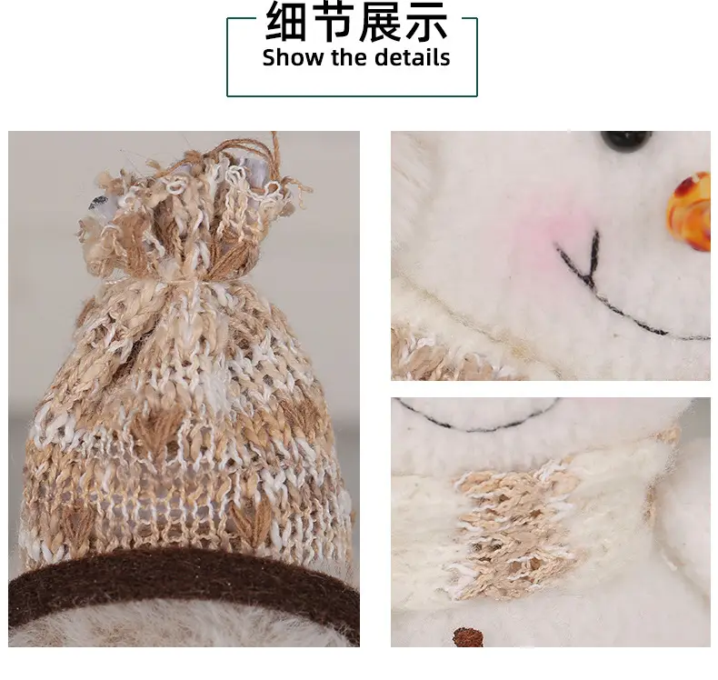 Christmas Snowman Dolls New Warm Brown Knitted Living Room Decor — feature 15
