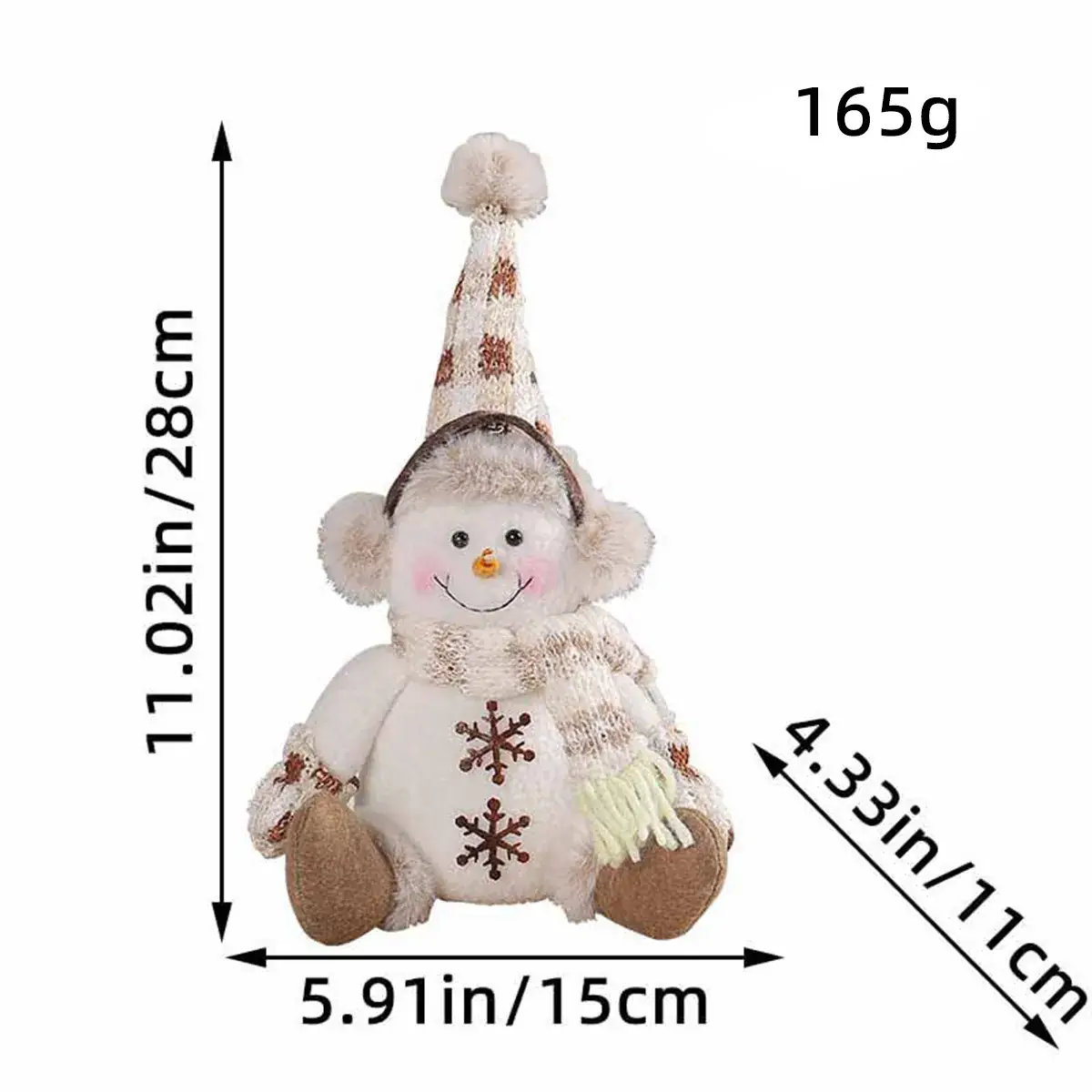 Christmas Snowman Dolls New Warm Brown Knitted Living Room Decor