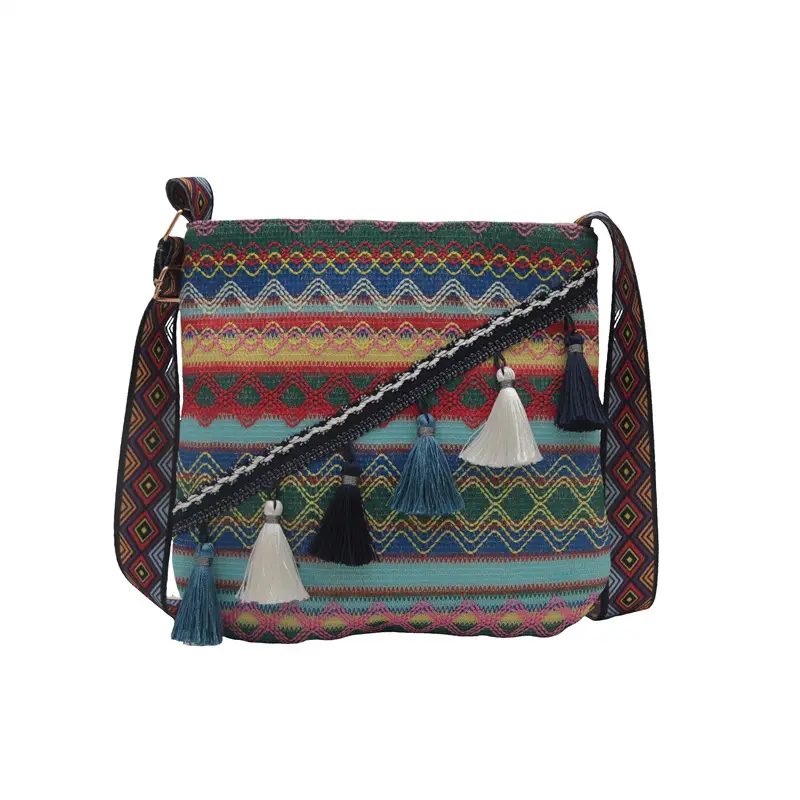 Large Capacity Ethnic Woven Shoulder Bag for Women - Image 8