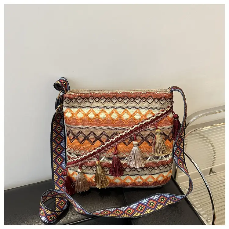 Large Capacity Ethnic Woven Shoulder Bag for Women — feature 11