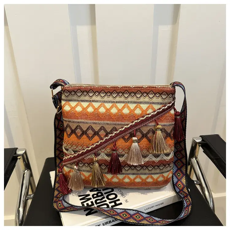 Large Capacity Ethnic Woven Shoulder Bag for Women — feature 12
