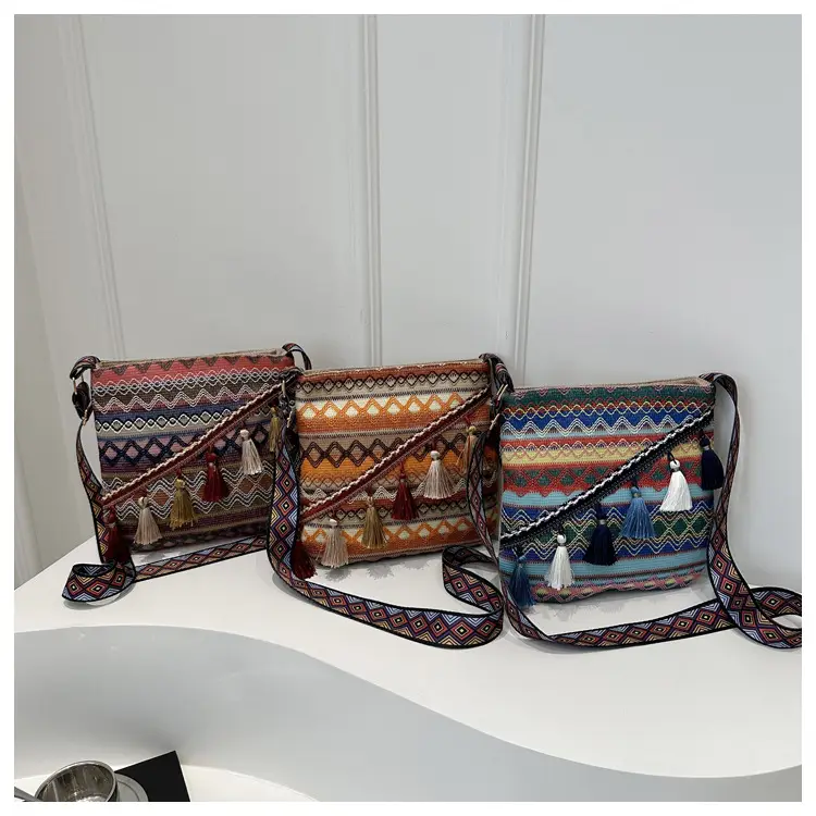 Large Capacity Ethnic Woven Shoulder Bag for Women — feature 13
