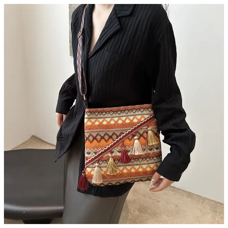 Large Capacity Ethnic Woven Shoulder Bag for Women — feature 15