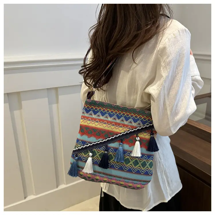 Large Capacity Ethnic Woven Shoulder Bag for Women — feature 17
