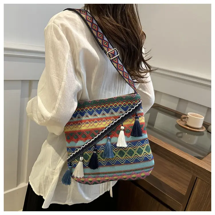Large Capacity Ethnic Woven Shoulder Bag for Women — feature 18