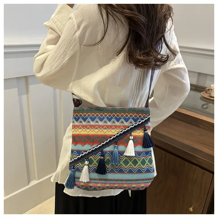 Large Capacity Ethnic Woven Shoulder Bag for Women — feature 21