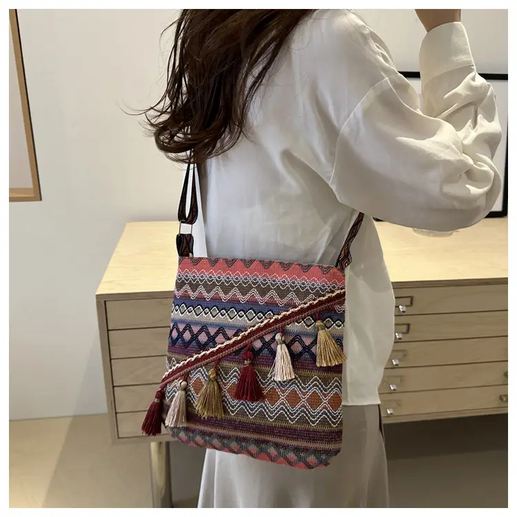 Large Capacity Ethnic Woven Shoulder Bag for Women — feature 22