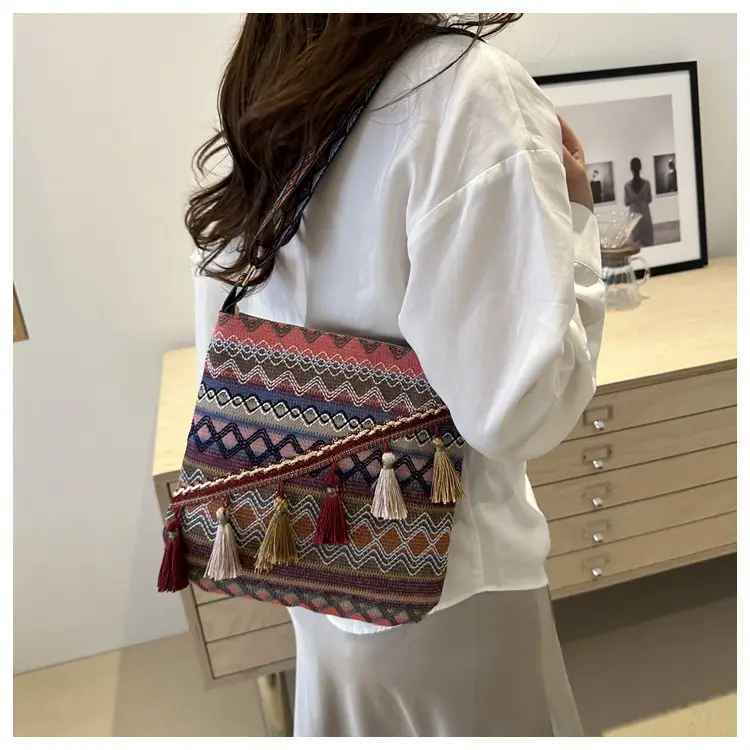 Large Capacity Ethnic Woven Shoulder Bag for Women — feature 23