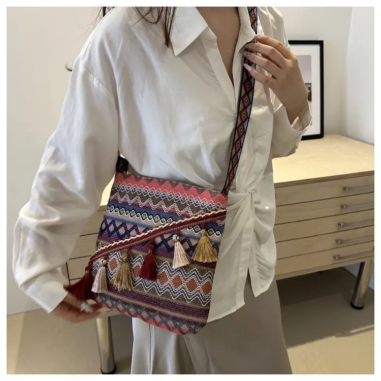 Large Capacity Ethnic Woven Shoulder Bag for Women — feature 24