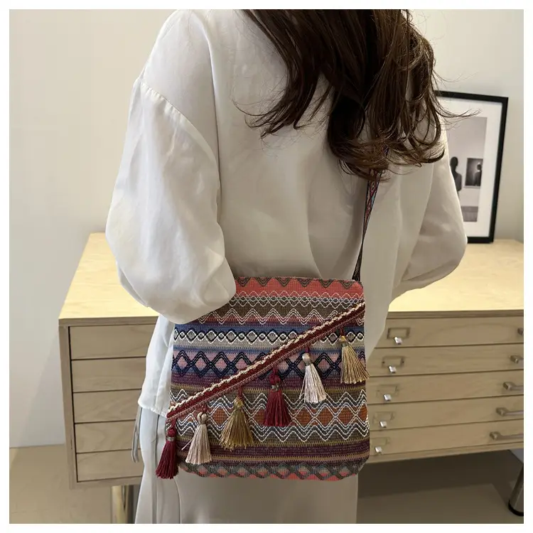 Large Capacity Ethnic Woven Shoulder Bag for Women — feature 26