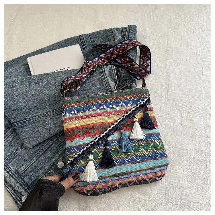 Large Capacity Ethnic Woven Shoulder Bag for Women — feature 8