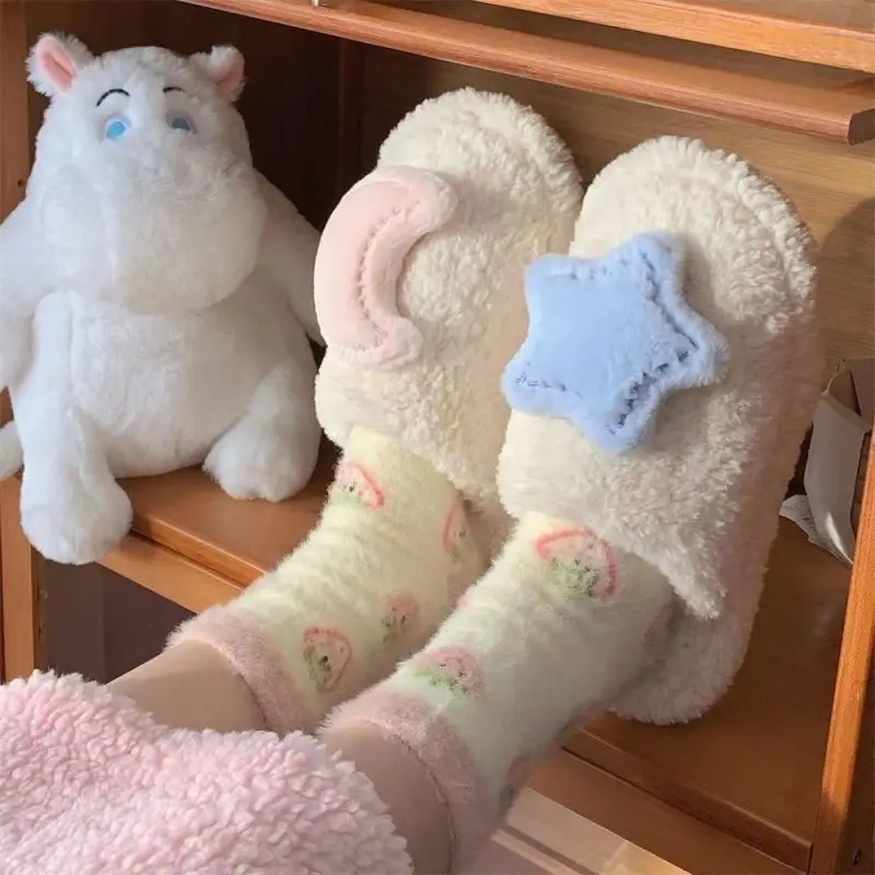 Winter Plush Rabbit Slippers for Women Soft Cotton Indoor - Image 8