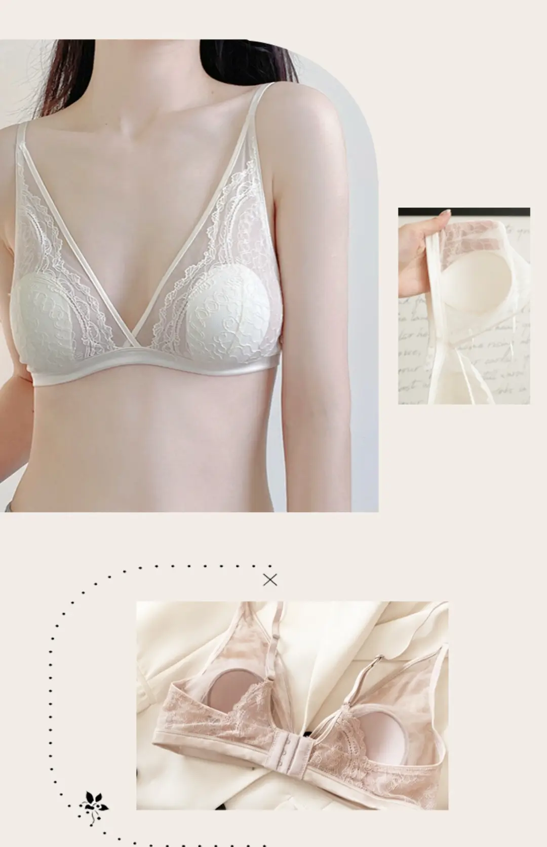 Sexy lingerie lace small bra thin French rabbit ears summer seamless girl triangle cup live cross-border — feature 13