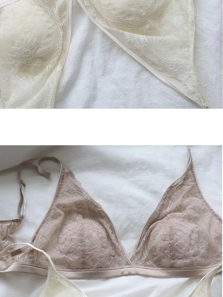Sexy lingerie lace small bra thin French rabbit ears summer seamless girl triangle cup live cross-border — feature 28