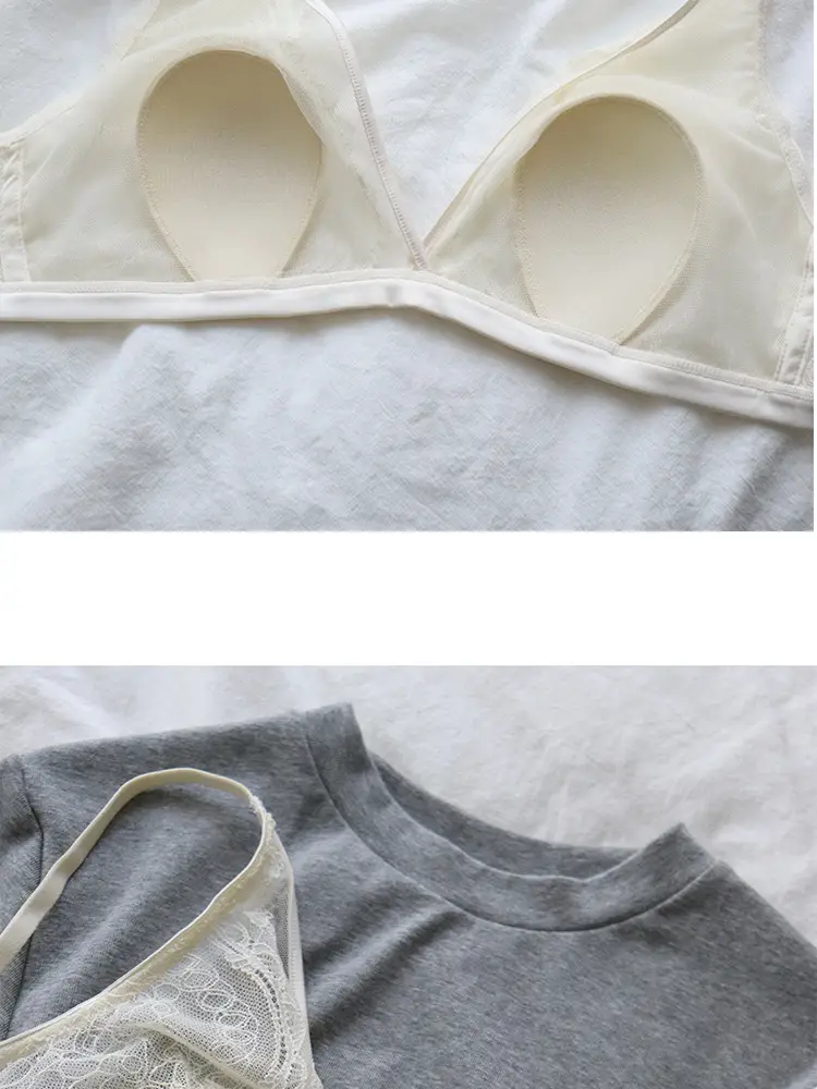 Sexy lingerie lace small bra thin French rabbit ears summer seamless girl triangle cup live cross-border — feature 29