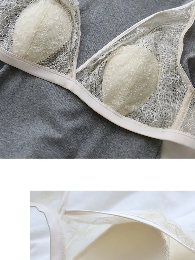 Sexy lingerie lace small bra thin French rabbit ears summer seamless girl triangle cup live cross-border — feature 30