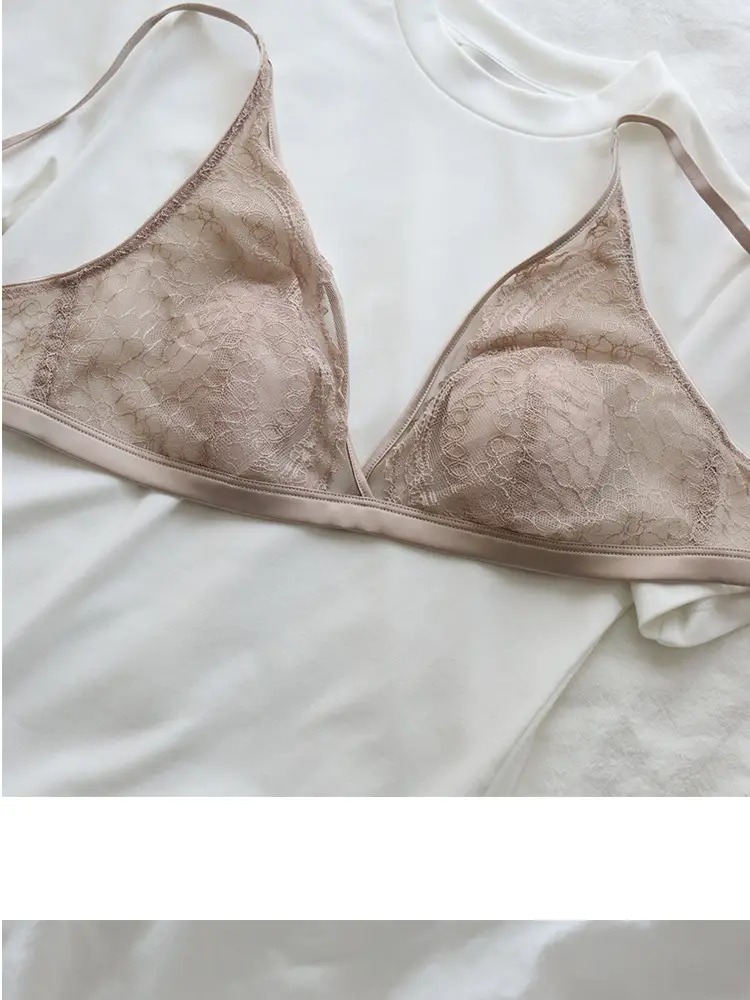Sexy lingerie lace small bra thin French rabbit ears summer seamless girl triangle cup live cross-border — feature 34