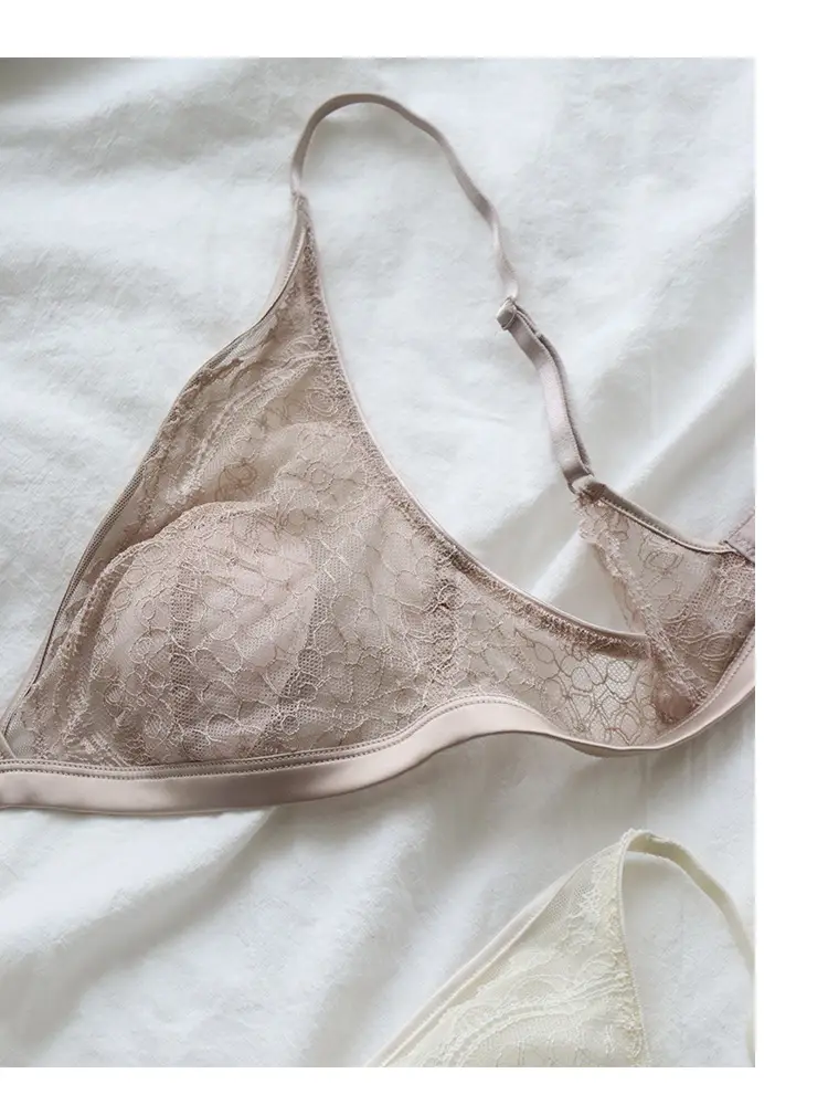 Sexy lingerie lace small bra thin French rabbit ears summer seamless girl triangle cup live cross-border — feature 36