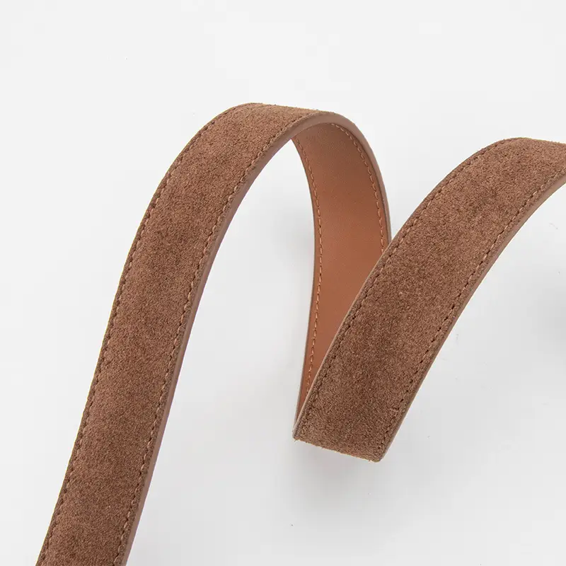 Women's Frosted Genuine Leather Belt Red - Image 16