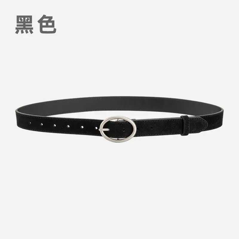 Women's Frosted Genuine Leather Belt Red - Image 2