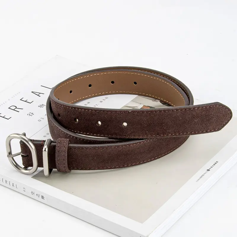 Vintage Women's Frosted Leather Belt with Pin Buckle - Image 14