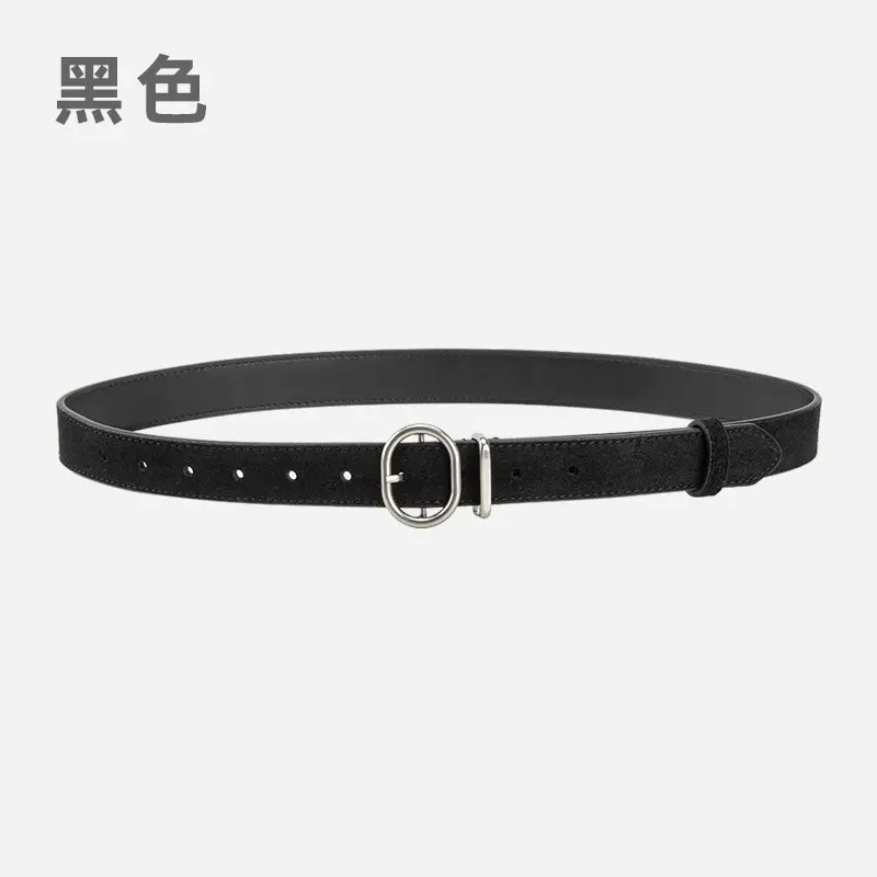 Vintage Women's Frosted Leather Belt with Pin Buckle - Image 2