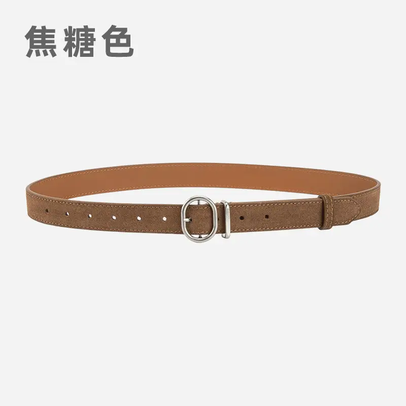 Vintage Women's Frosted Leather Belt with Pin Buckle - Image 4