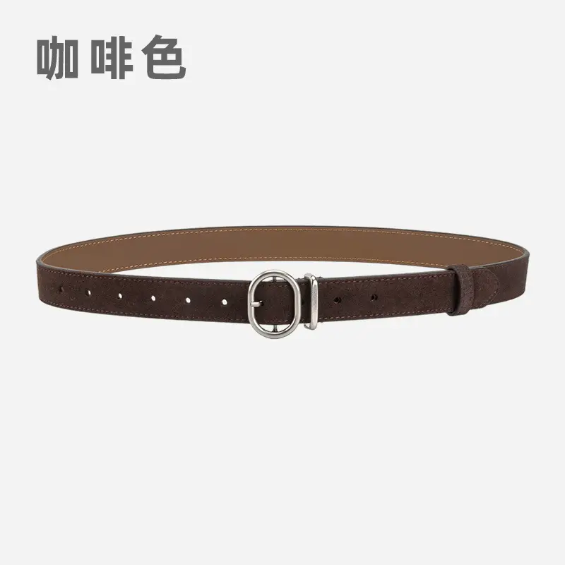 Vintage Women's Frosted Leather Belt with Pin Buckle - Image 5