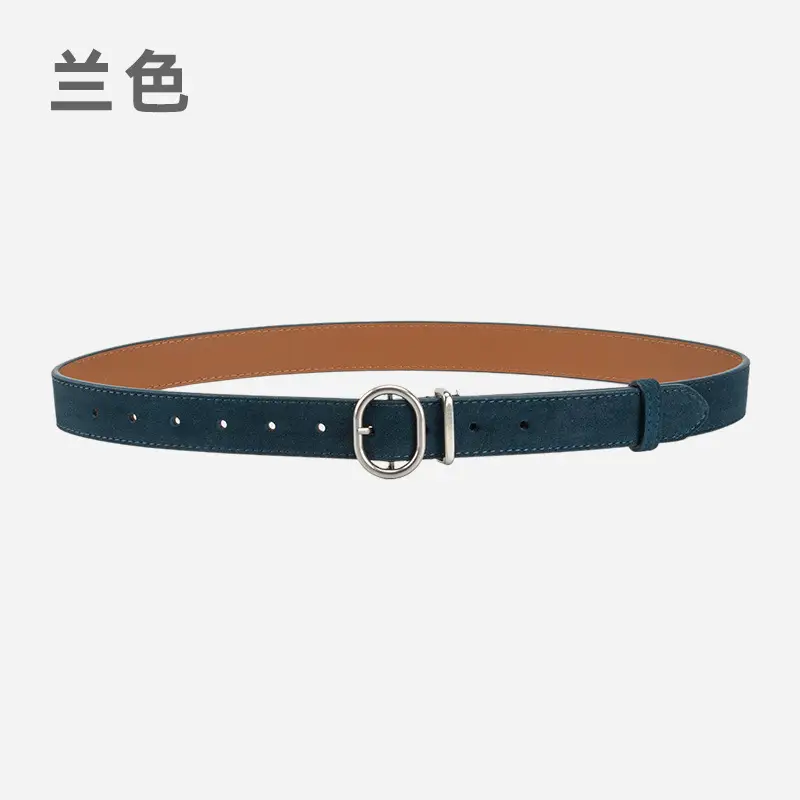 Vintage Women's Frosted Leather Belt with Pin Buckle - Image 6